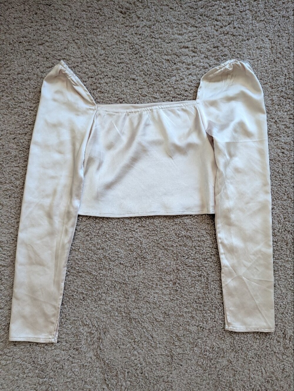 Princess Polly Women’s Champagne Pink Off-Shoulder Long Sleeve Crop Top Size 2 - Picture 5 of 11